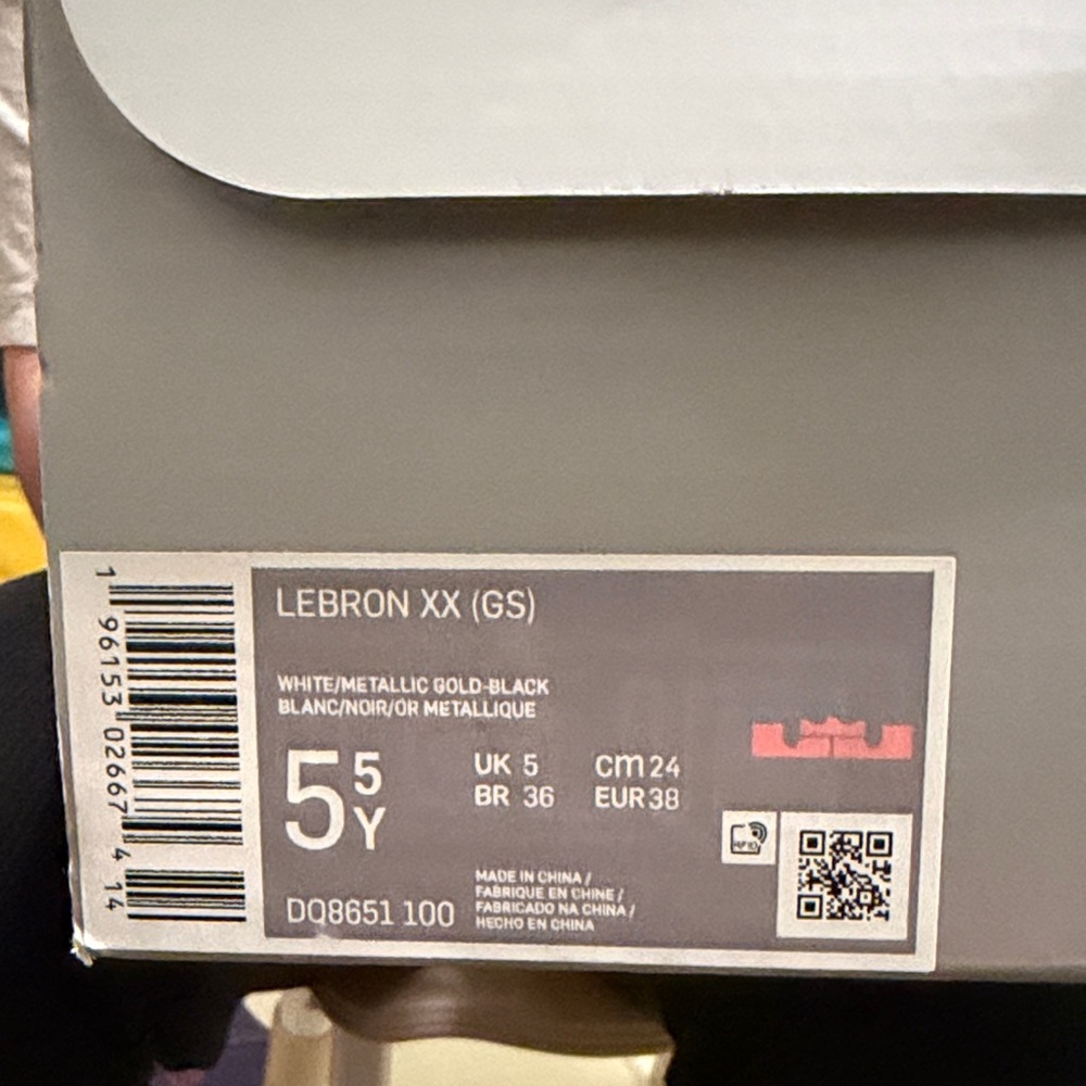 Nike Lebron XX GS White and Gold Shoes